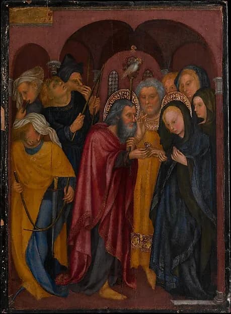 The Marriage of the Virgin by Michelino da Besozzo (Michelino de Mulinari) depicting Luke 1