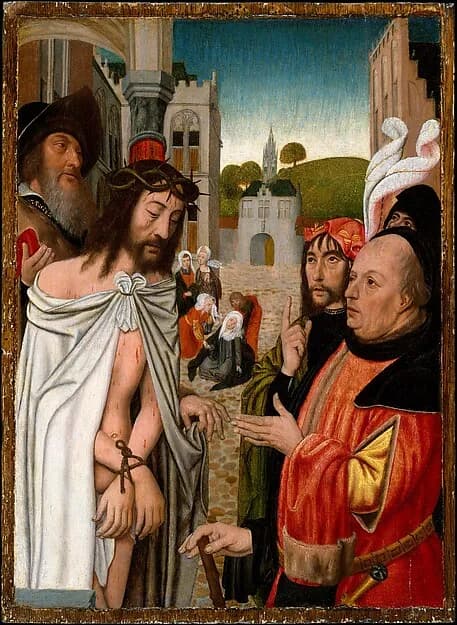 Christ Shown to the People by Jan Mostaert depicting Luke 1
