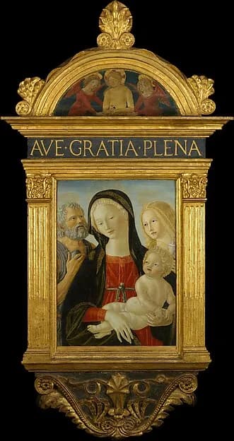 Madonna and Child with Saints Jerome and Mary Magdalen by Neroccio de' Landi depicting Luke 7