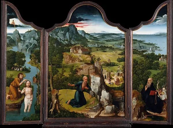 The Penitence of Saint Jerome by Joachim Patinir depicting Matthew 3