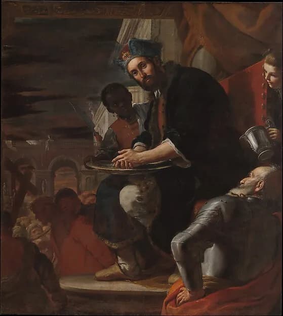 Pilate Washing His Hands by Mattia Preti (Il Cavalier Calabrese) depicting John 1