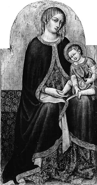 Madonna and Child with Saints by Priamo della Quercia (Priamo del Pietro) depicting Luke 2