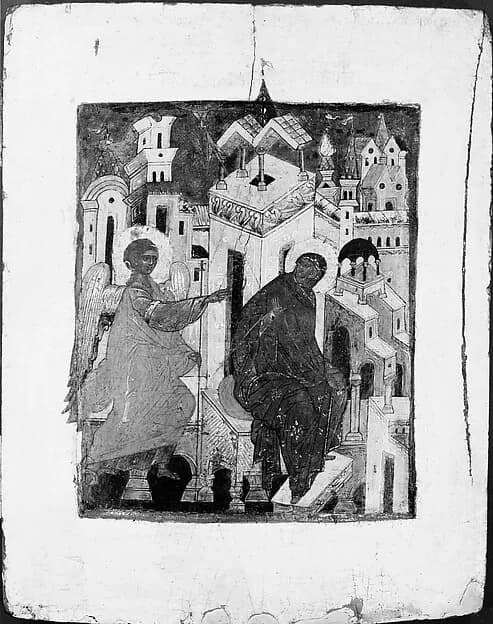 The Annunciation by Russian Painter depicting Luke 1