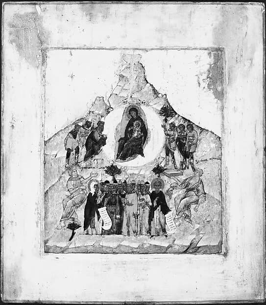 The Congregation of the Mother of God by Russian Painter depicting Luke 2