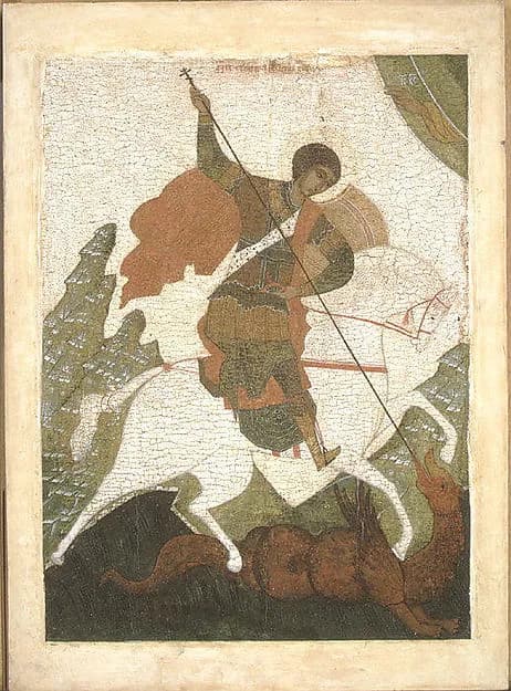 Saint George by Russian Painter depicting Revelation 12