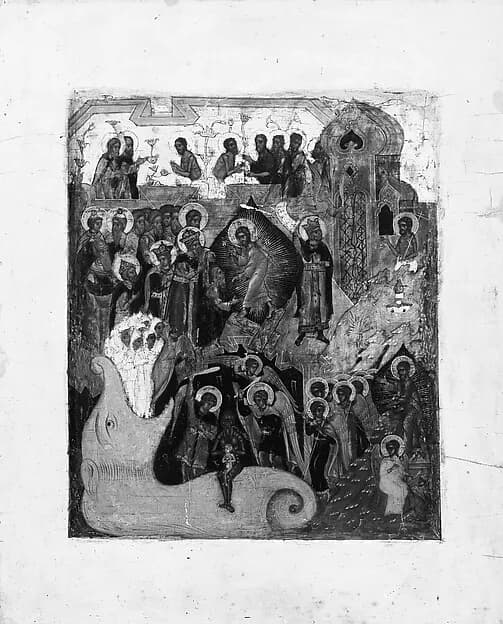 The Resurrection of Christ and the Harrowing of Hell by Russian Painter depicting Matthew 28