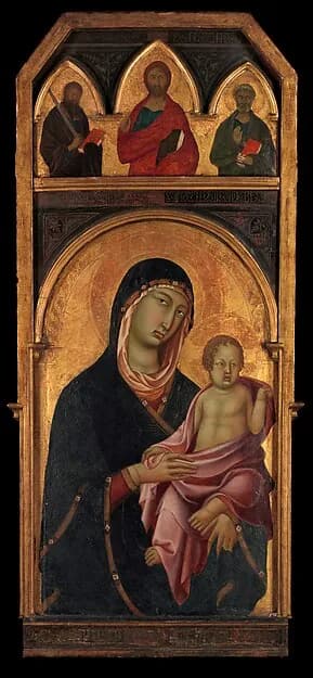Madonna and Child by Segna di Buonaventura depicting Matthew 4