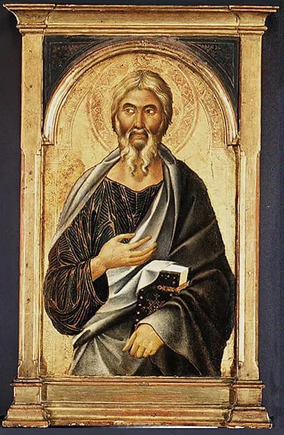 Saint John the Evangelist by Segna di Buonaventura depicting Revelation 1