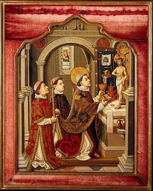 The Mass of Saint Gregory by Spanish Painter depicting John 1