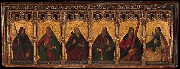Six Apostles by Spanish (Oña) Painter depicting Matthew 4