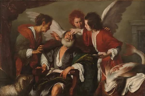 Tobias Curing His Father's Blindness by Bernardo Strozzi depicting Tobit 6
