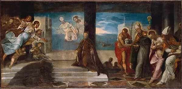 Doge Alvise Mocenigo (1507–1577) Presented to the Redeemer by Jacopo Tintoretto depicting Mark 1