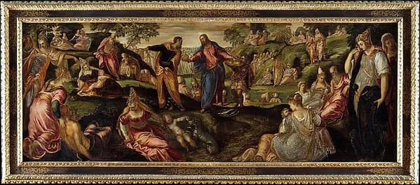 The Miracle of the Loaves and Fishes by Jacopo Tintoretto depicting Mark 6