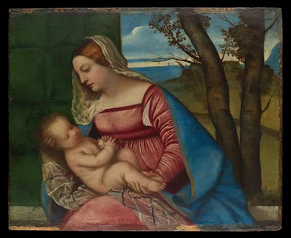 Madonna and Child by Titian (Tiziano Vecellio) depicting Luke 2