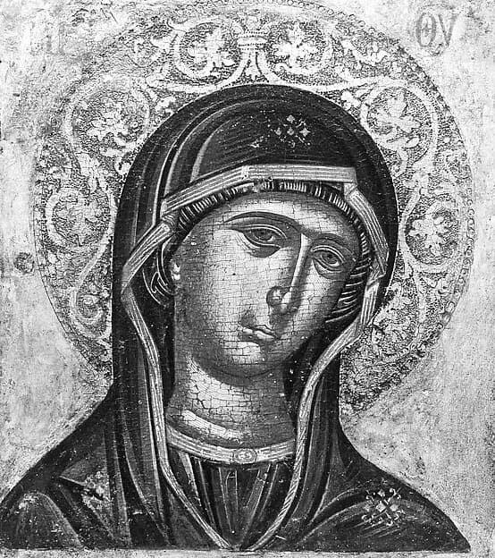 Head of the Virgin by Emmanuel Tzanès depicting Luke 1