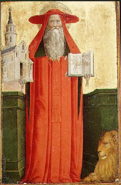 Saint Jerome by Antonio Vivarini depicting Romans 8