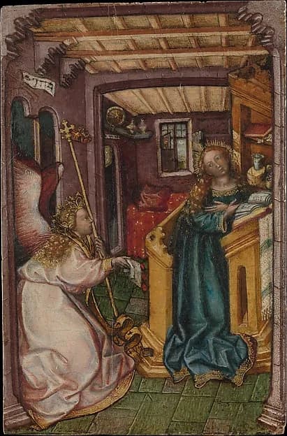 The Annunciation by South German (Bavarian?) Painter depicting Luke 1