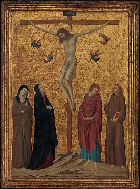 The Crucifixion by Ugolino da Siena depicting Matthew 27