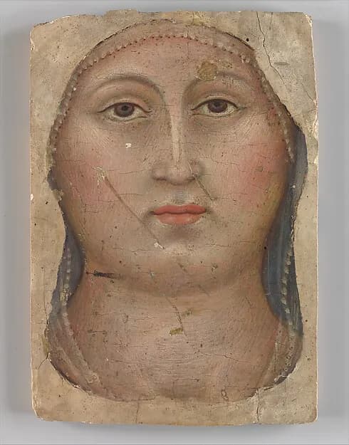 Head of the Virgin by Taddeo di Bartolo depicting Luke 1
