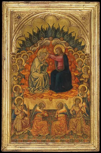 The Coronation of the Virgin by Niccolò di Buonaccorso depicting Luke 1
