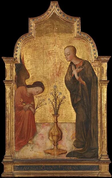 The Annunciation by Sassetta (Stefano di Giovanni) depicting Luke 1