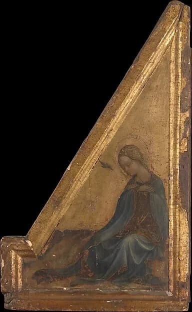 The Virgin Annunciate by Andrea Delitio depicting Luke 1