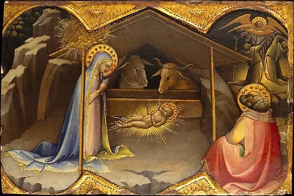 The Nativity by Lorenzo Monaco (Piero di Giovanni) depicting Luke 2