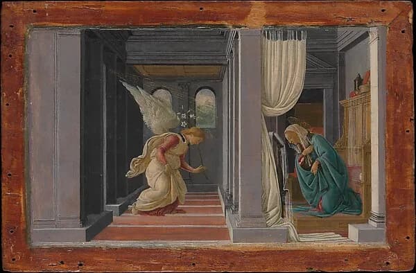 The Annunciation by Botticelli depicting Luke 1