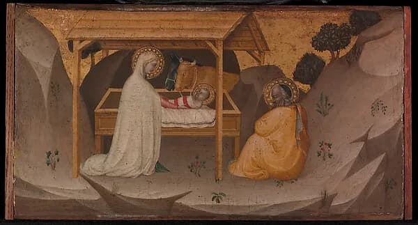The Nativity by Puccio di Simone depicting Luke 2