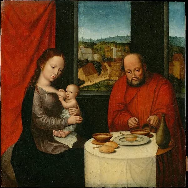 Virgin and Child with Saint Joseph by Netherlandish Painter, second half of 16th century depicting Luke 2