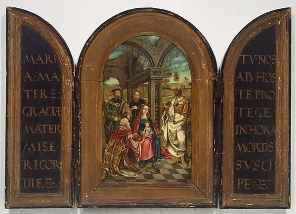 Adoration of the Magi by Imitator of Netherlandish (Antwerp Mannerist) Painter depicting Matthew 2