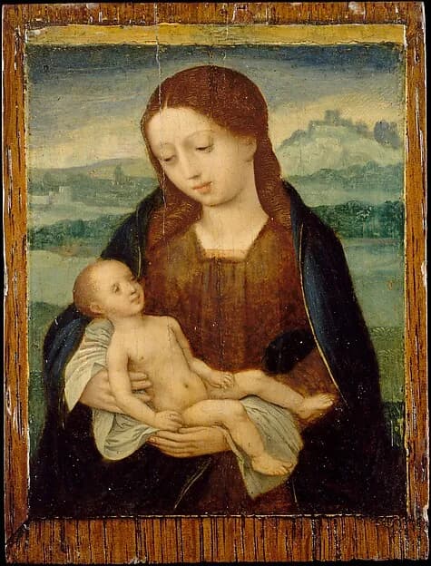 Virgin and Child by Master of the Female Half-Lengths depicting Luke 2
