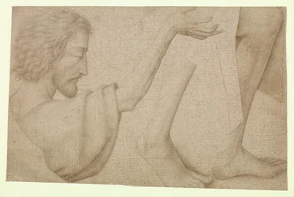 Studies of Saint John the Baptist by Copy after Rogier van der Weyden depicting Matthew 3