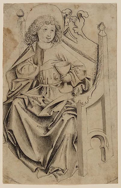 Saint John the Evangelist by Upper Rhine (Switzerland) depicting Revelation 1