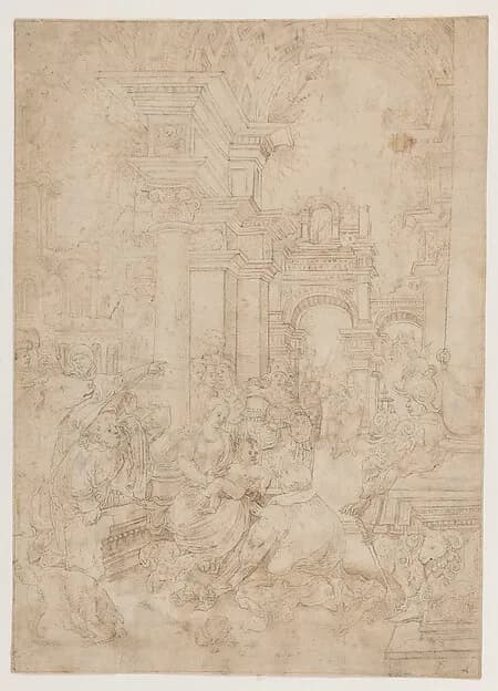 Adoration of the Magi by Flemish depicting Matthew 2