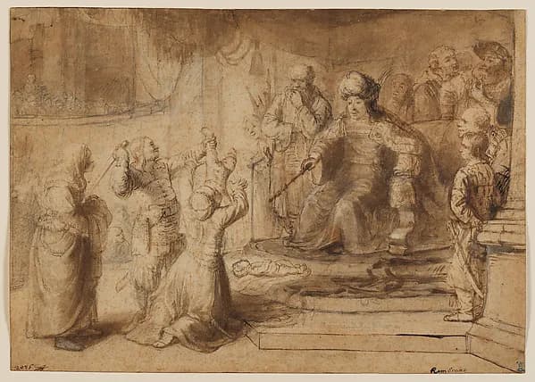 The Judgment of Solomon by Constantijn Daniel van Renesse depicting 1 Kings 3