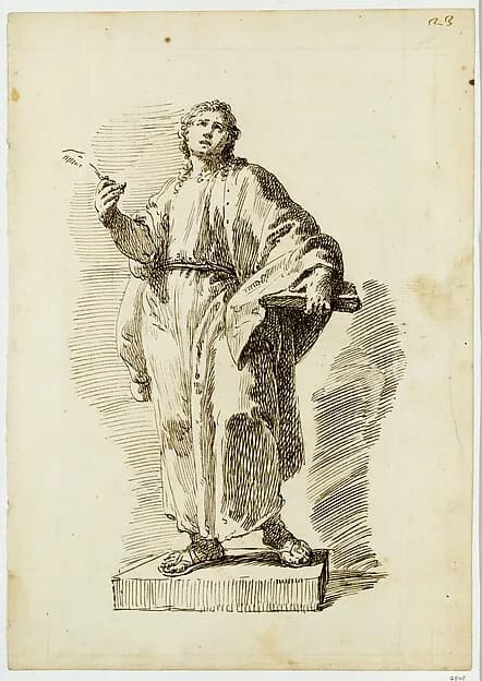 Saint John the Evangelist (?) by Pietro Antonio Novelli depicting Revelation 1