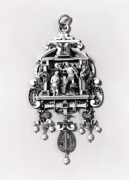 Pendant with the Baptism of Christ by Anonymous depicting Matthew 3