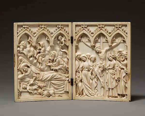 Diptych by Anonymous depicting Luke 2