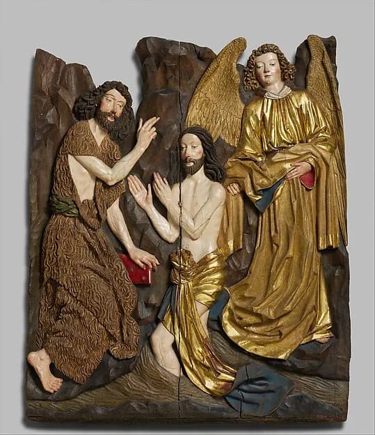 Baptism of Christ by Veit Stoss depicting Matthew 3