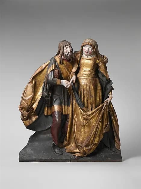 Meeting of Saints Joachim and Anne at the Golden Gate by Benedikt Dreyer depicting Luke 1
