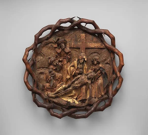 The Crown of Thorns with the Lamentation or Pietà by Anonymous depicting Mark 15