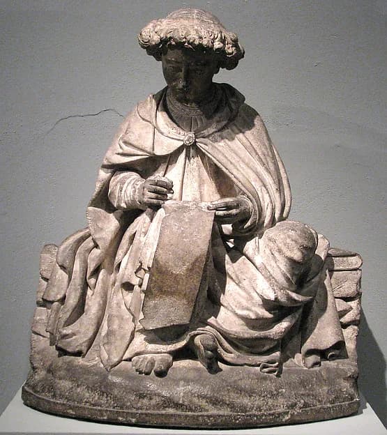 Saint John on Patmos by Anonymous depicting Revelation 1