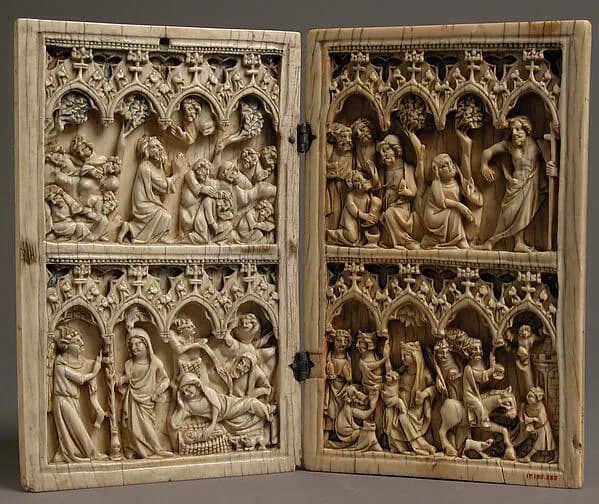 Diptych with Scenes from the Life of Christ by Anonymous depicting Luke 1