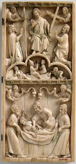 Leaf from an Ivory Diptych by Anonymous depicting Matthew 27