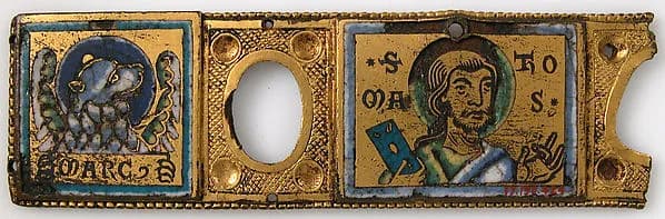 Plaque from a Book Cover or Portable Altar with Saint Thomas and the Lion of Saint Mark by Anonymous depicting Mark 1