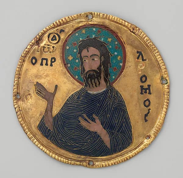 Medallion with Saint John the Baptist from an Icon Frame by Anonymous depicting Matthew 3