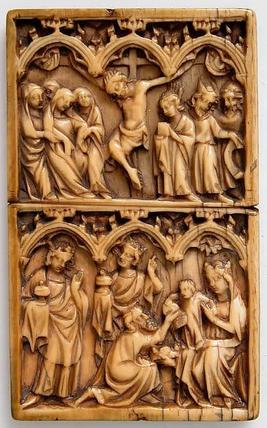 Writing Tablet with Crucifixion and the Adoration of the Magi by Anonymous depicting Matthew 2