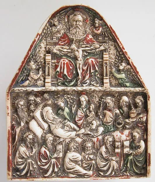 Plaque with the Trinity and the Dormition of the Virgin by Anonymous depicting Matthew 27