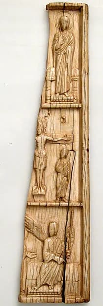 Wing of an Ivory Triptych with Scenes from the Life of Christ by Anonymous depicting Luke 1